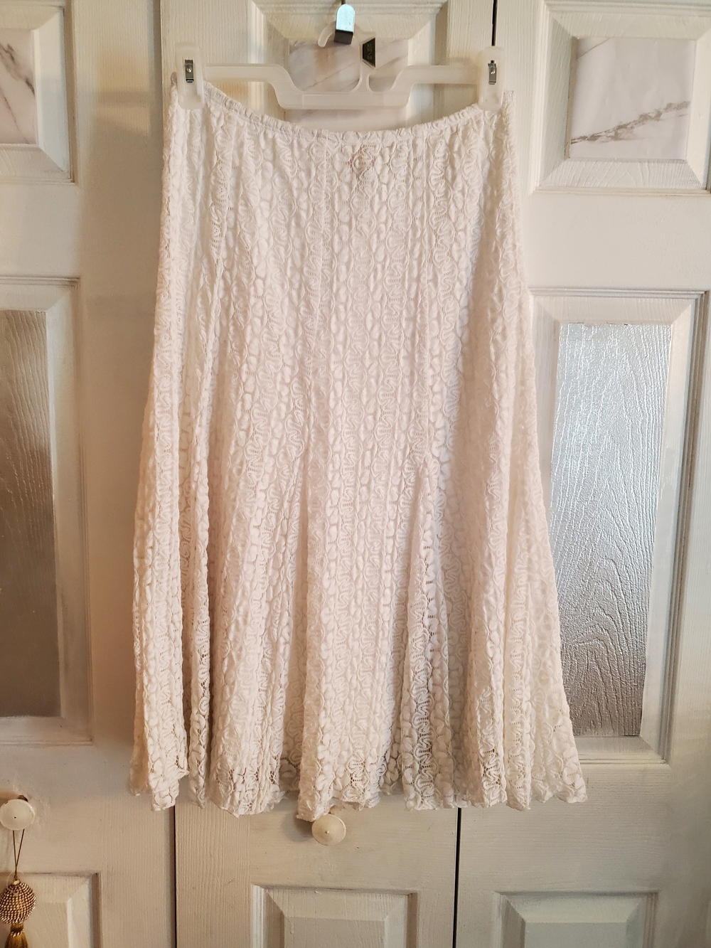 Ruby Rd. Cream Lace A-Line Skirt
